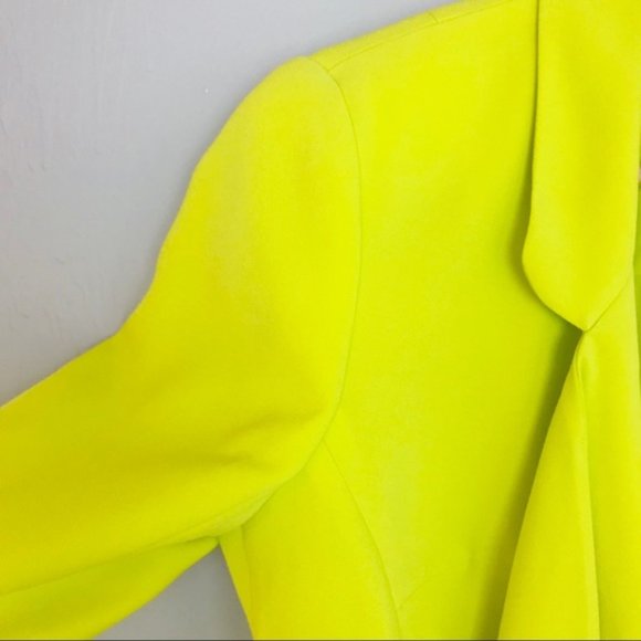 SOLD- Trina Turk Bright Citron Yellow Ruffle Blazer - Picture 7 of 9